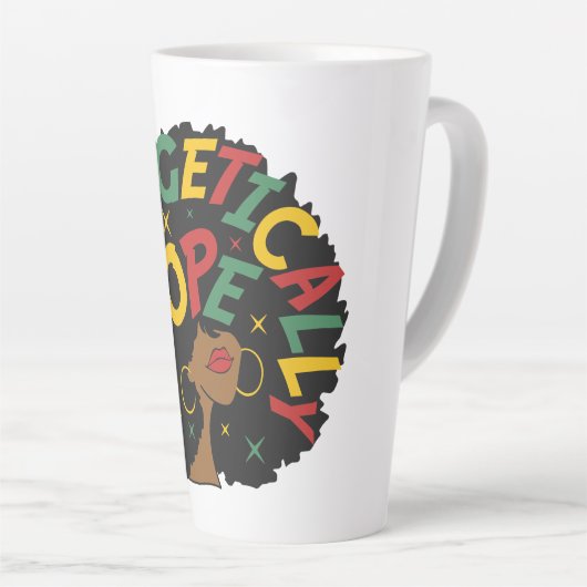 Unapologetisch zwarte dop Afro Latte Mok (Rechterhoek)