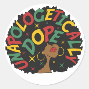 Unapologetisch zwarte dop Afro Ronde Sticker