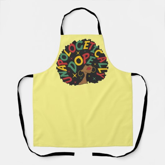 Unapologetisch zwarte dop Afro Schort (Voorkant)