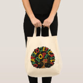 Unapologetisch zwarte dop Afro Tote Bag (Voorkant (product))