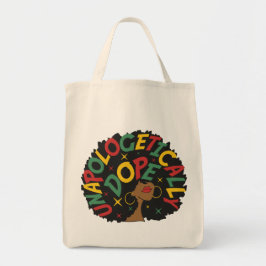 Unapologetisch zwarte dop Afro Tote Bag