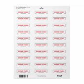Unbekannt verzogen etiket (Full Sheet)