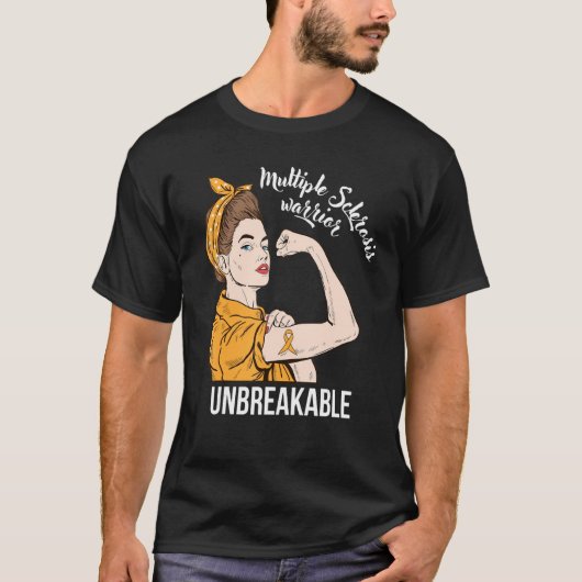 Unbreakable Warrior Multiple Sclerosis Awareness M T-shirt (Voorkant)