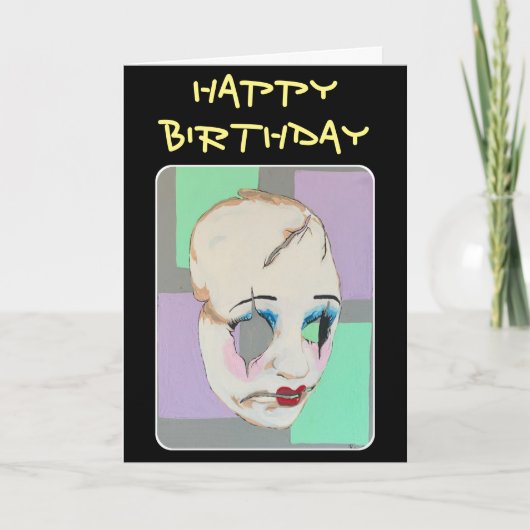 'Uncanny Valley' Schilderij op een Bedankkaart (Voorkant)