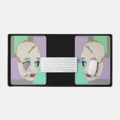 'Uncanny Valley' Schilderij op een Bureaumat (Keyboard & Muis)