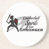 Unchecked Spirits Get Stronger - Shot glass Zandsteen Onderzetter (Voorkant)