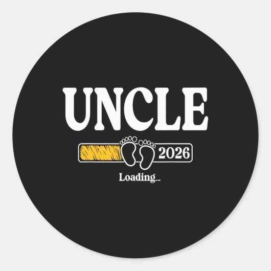 Uncle 2026 Loading Uncle Est. 2026, New Uncle 2026 Ronde Sticker (Voorkant)