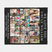 Uncle 30 Fotocollage Zwart Fleece Deken (Voorkant (Horizontaal))