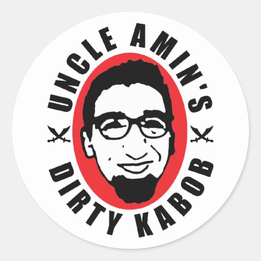 Uncle Amin's Dirty Kabob Sticker Wit (Voorkant)