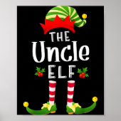 Uncle Christmas Elf Matching Pajama X-mas Party Poster (Voorkant)