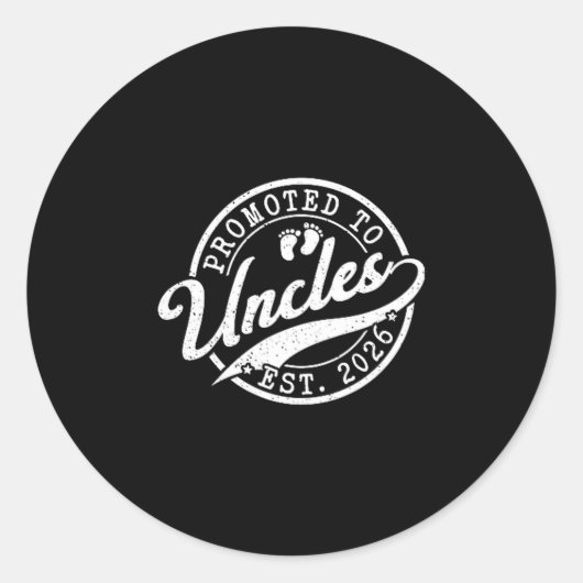 Uncle Est 2026 New Uncle Announcement Promoted To  Ronde Sticker (Voorkant)