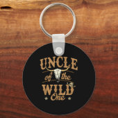 Uncle Of The Wild One Cowboy Western Rodeo Party M Sleutelhanger (Voorkant)
