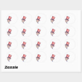 Uncle Sam 4 juli Ronde Sticker (Vel)