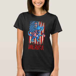 Uncle Sam 4th of July Dino Boys Mannen Amerikaans T-shirt