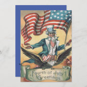 Uncle Sam Bald Eagle Vlag Vuurwerk Kaart (Voorkant / Achterkant)