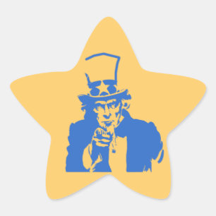 Uncle Sam (Blauw) op Sticker