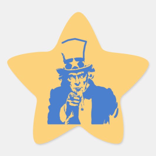 Uncle Sam (Blauw) op Sticker (Voorkant)