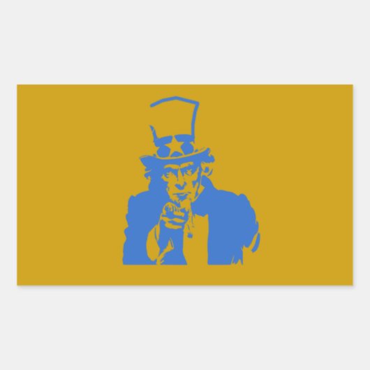 Uncle Sam (Blauw) op Sticker (Voorkant)