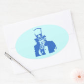Uncle Sam (Blauw) op Sticker (Envelop)