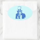 Uncle Sam (Blauw) op Sticker (Tas)