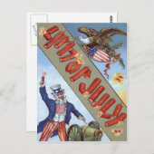 Uncle Sam Cannon Bald Eagle Amerikaans Schild Briefkaart (Voorkant / Achterkant)