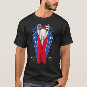 Uncle Sam Costume Pet Amerikaanse Vlag Vierde 4e T-shirt