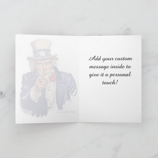 Uncle Sam Custom Birthday Greeting Card Kaart (Binnen)