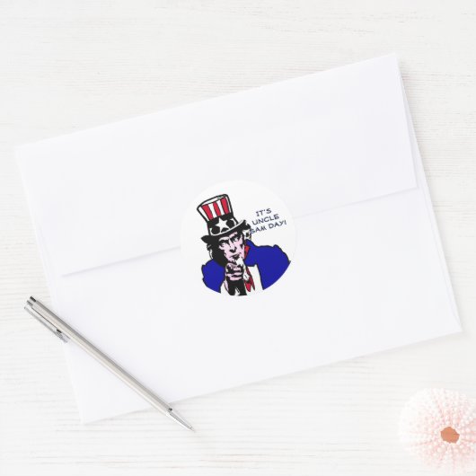 Uncle Sam Day Ronde Sticker (Envelop)