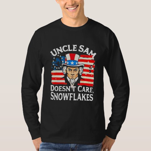 UNCLE SAM DOESN'T CARE SNOWFLAKES Funny American T-shirt (Voorkant)