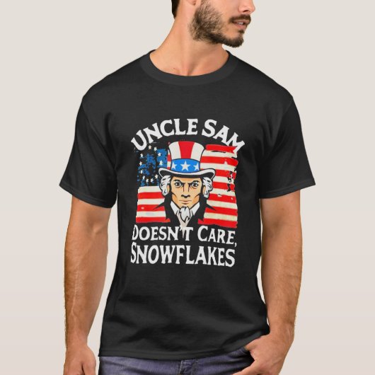UNCLE SAM DOESN'T CARE SNOWFLAKES Funny American T-shirt (Voorkant)