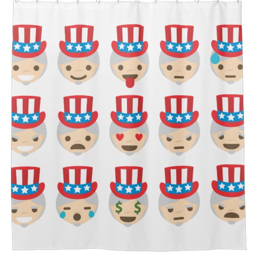 uncle sam émoji salle de bain rideau de douche (Devant)