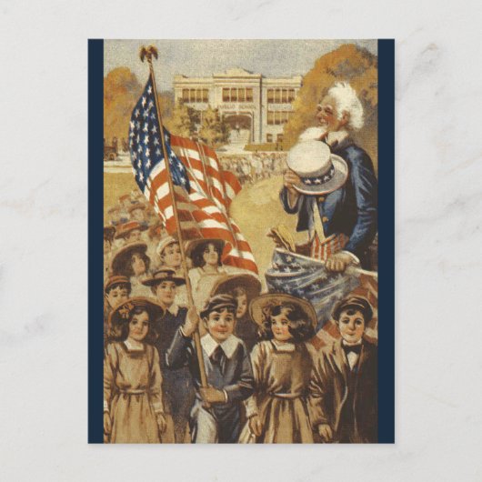  Uncle Sam en de Patriottische Mars Briefkaart (Voorkant)