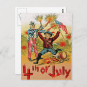 Uncle Sam Fireworks Child  op 4 juli Briefkaart (Voorkant / Achterkant)