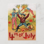 Uncle Sam Fireworks Child  op 4 juli Briefkaart (Voorkant)