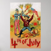 Uncle Sam Fireworks Child  op 4 juli Poster (Voorkant)