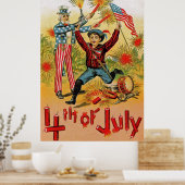 Uncle Sam Fireworks Child  op 4 juli Poster (Keuken)