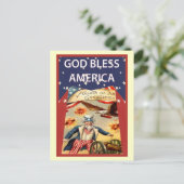 Uncle Sam, God zegene Amerika Briefkaart (Staand voorkant)