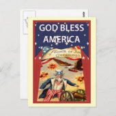 Uncle Sam, God zegene Amerika Briefkaart (Voorkant / Achterkant)