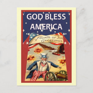 Uncle Sam, God zegene Amerika Briefkaart