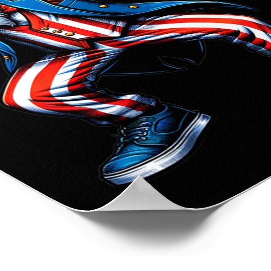 Uncle Sam Grappig 4th van juli Patriottische jonge Poster (Hoek)