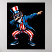 Uncle Sam Grappig 4th van juli Patriottische jonge Poster (Voorkant)