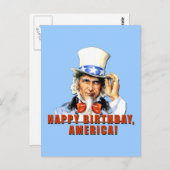 Uncle Sam Happy Birthday America Tshirt Briefkaart (Voorkant / Achterkant)