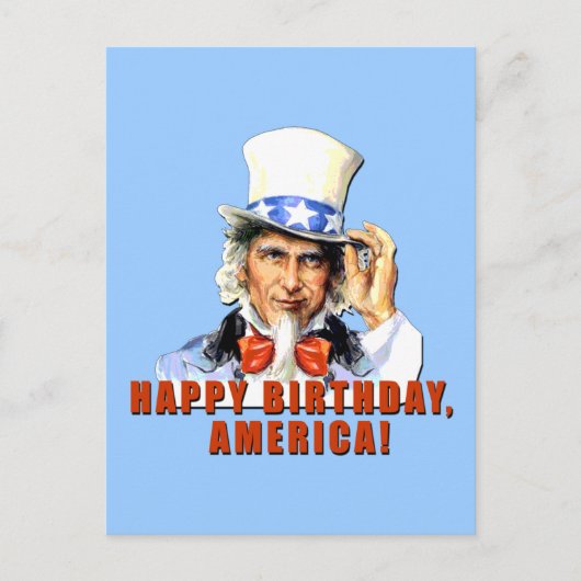 Uncle Sam Happy Birthday America Tshirt Briefkaart (Voorkant)