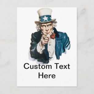 Uncle Sam I Want You Customize With Your Text Briefkaart