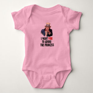 Uncle Sam, ik wil dat je de Kinder prinses aanbidt Romper