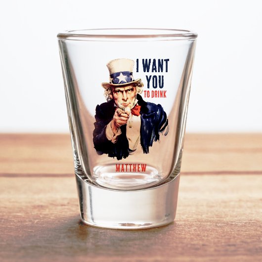 Uncle Sam, ik wil dat je grappig Drink Shot Glas