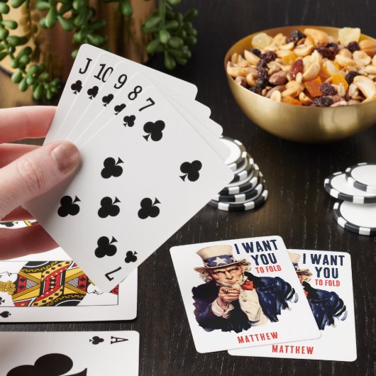 Uncle Sam, ik wil dat je grappig vouwt Pokerkaarten (Insitu)