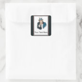 Uncle Sam Ik wil dat je Jouw tekst hier aanpast Vierkante Sticker (Tas)