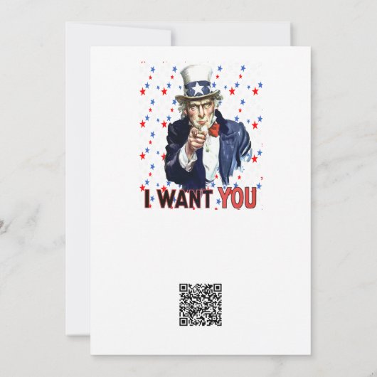 Uncle Sam Ik wil je met sterren en strepen Kaart (Achterkant)