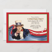 Uncle Sam Kerstfeest Uitnodiging (Voorkant)